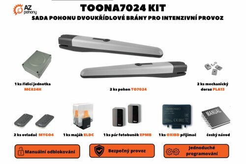 TOONA7024 KIT - sada pohonu dvoukřídlové brány pro intenzivní provoz